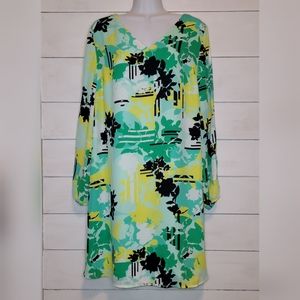 Kaari Blue mint dots wisteria floral dress size medium